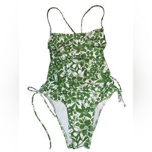 Light green floral one piece Swimsuit